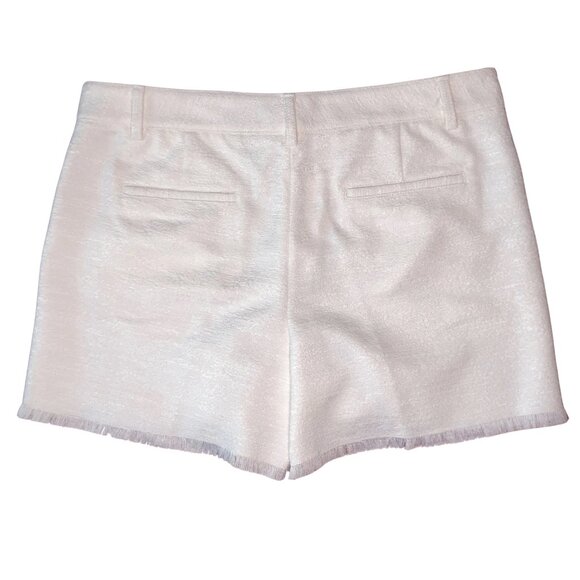 Size 12 NWT - Ann Taylor Off-White Fringed Tweed-Like Shorts - Picture 2 of 11